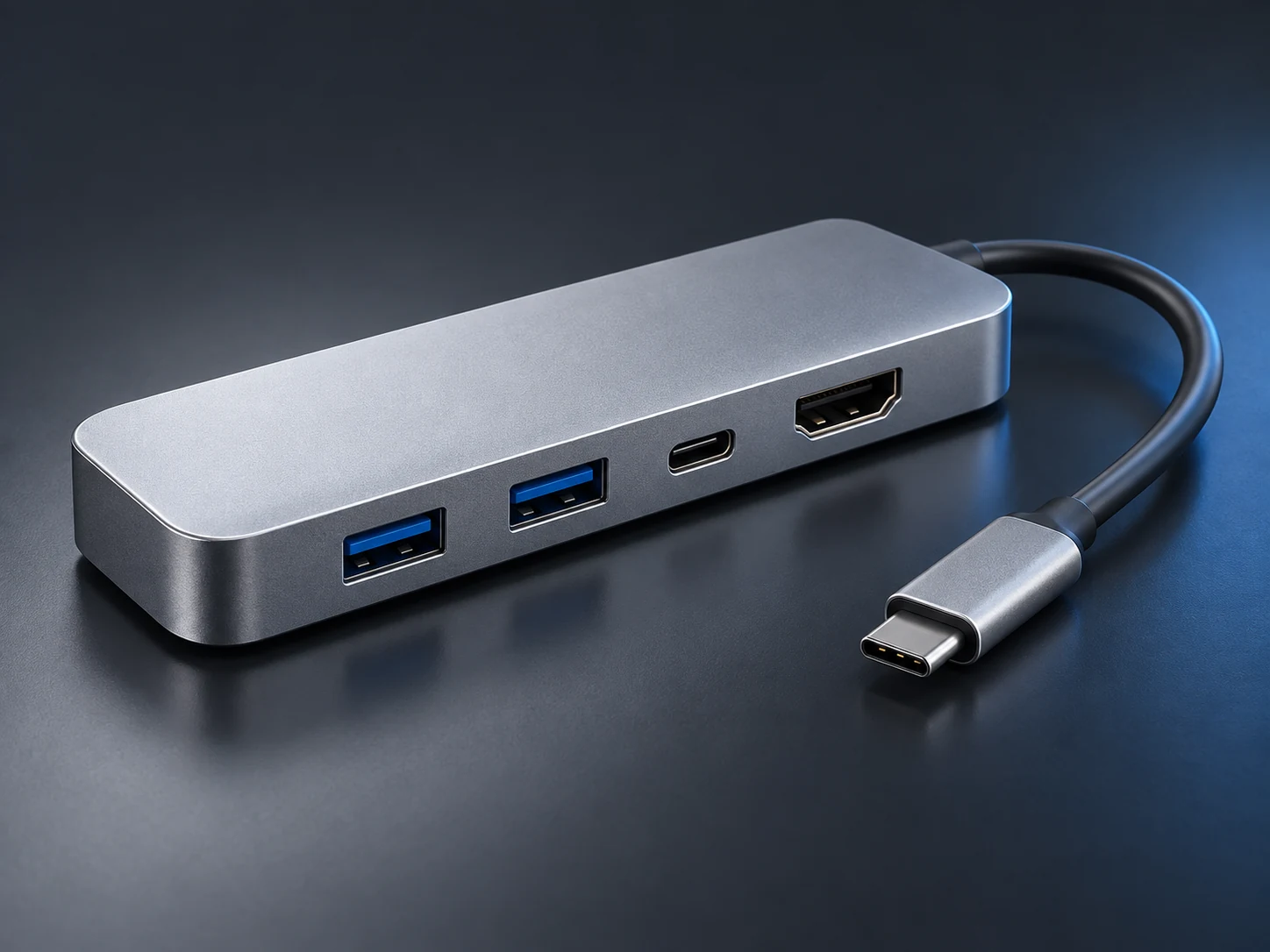 Original illustrative concept of Compact USB-C hub concept