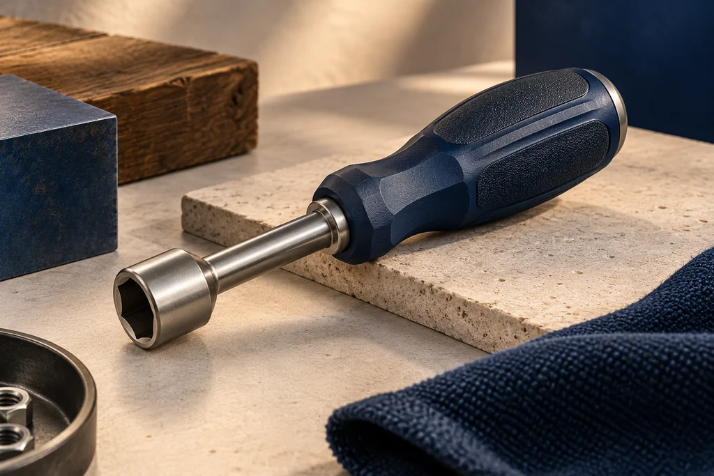 Socket Driver / fictional A short cylindrical handle and a distinct circular head