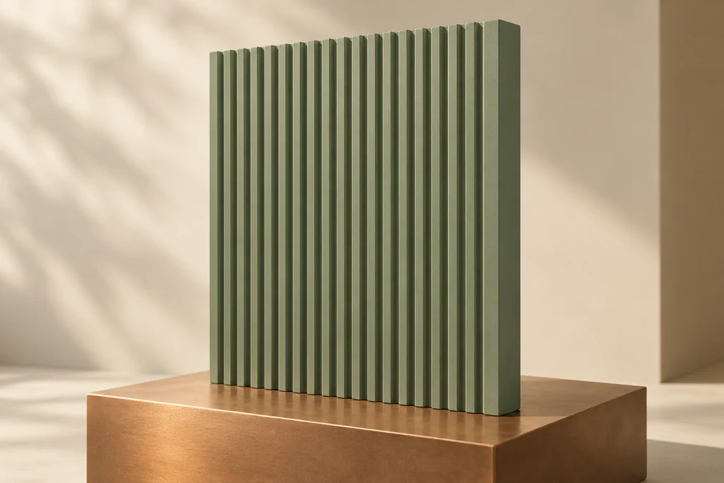 Groove Panel fictional a muted sage vertical-rib rectangular specimen