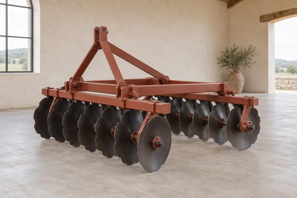 Disc Harrow fictional a terracotta frame with concave disc appearances