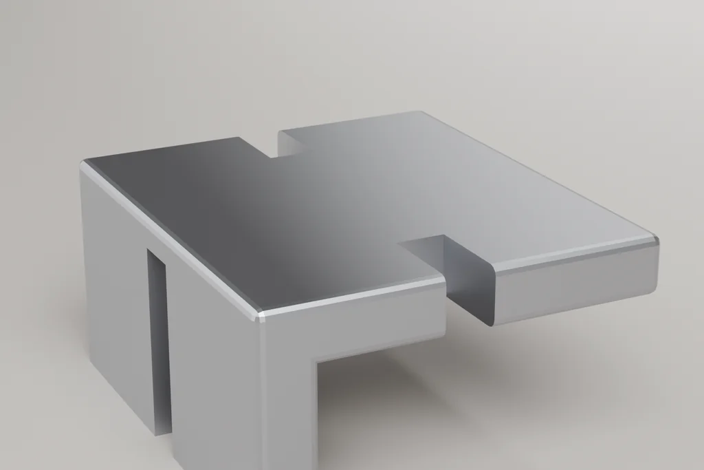 Original 3D render of a slotted angle bracket.