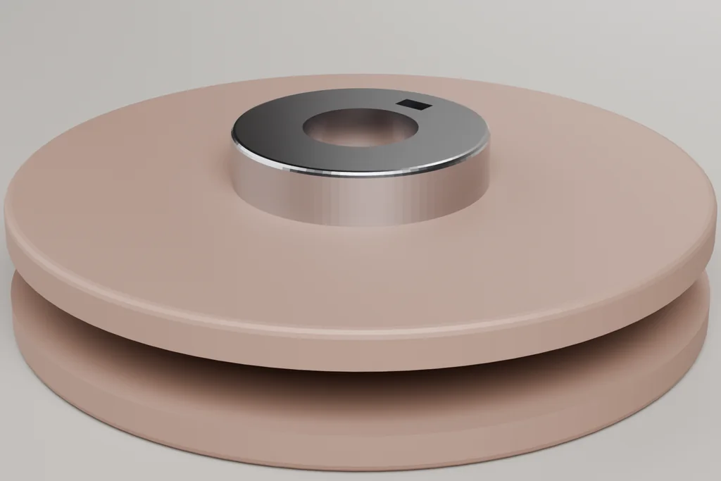Original 3D render of a grooved pulley.