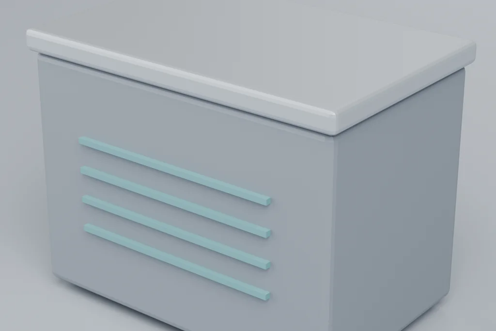 Original 3D render of a battery enclosure.