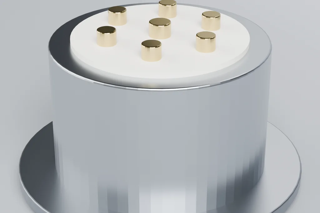 Original 3D render of a circular connector.
