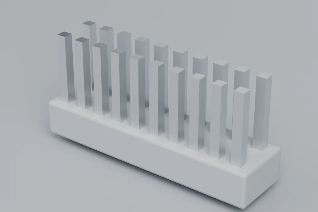 Original 3D render of a pin header.