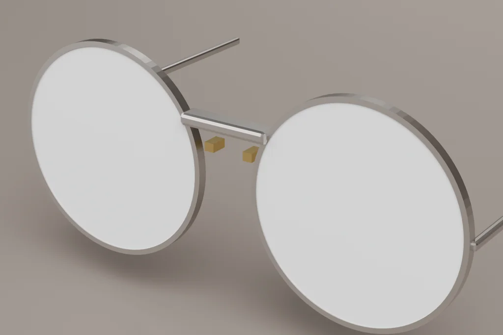 Original 3D render of a rimless mount.