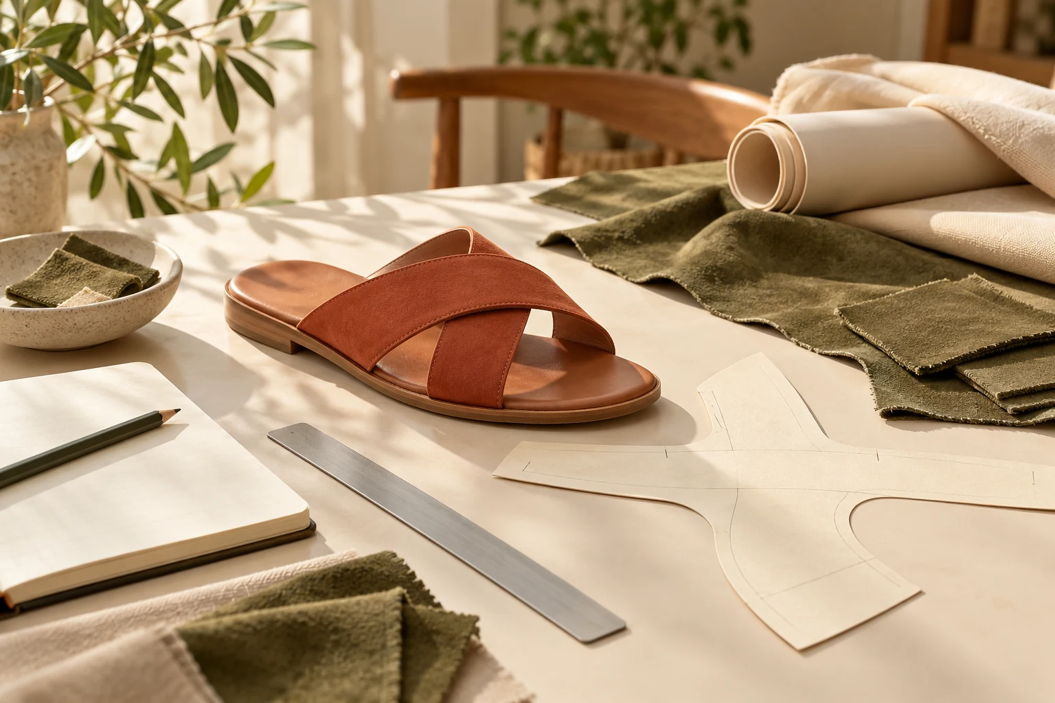 Original generated material-development atelier concept; illustrative only