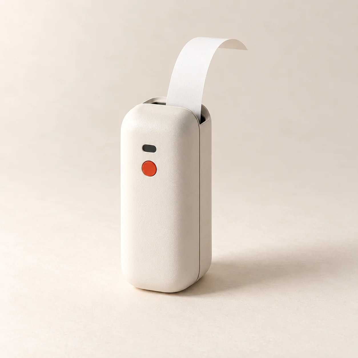 Line 01 fictional Label maker concept on a warm paper surface