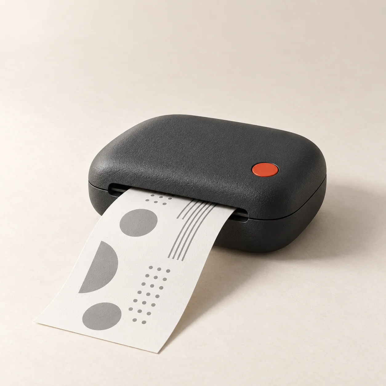 Pocket note-printer concept with a monochrome paper strip