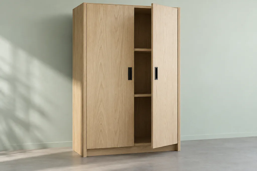 Original appearance concept: casegoods tall cabinet, fictional furniture appearance; not a verified construction