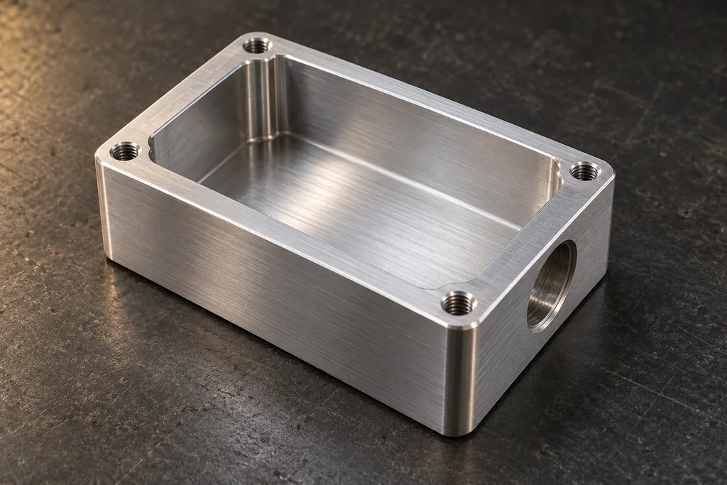 Original AI concept photograph: cnc sensor housing
