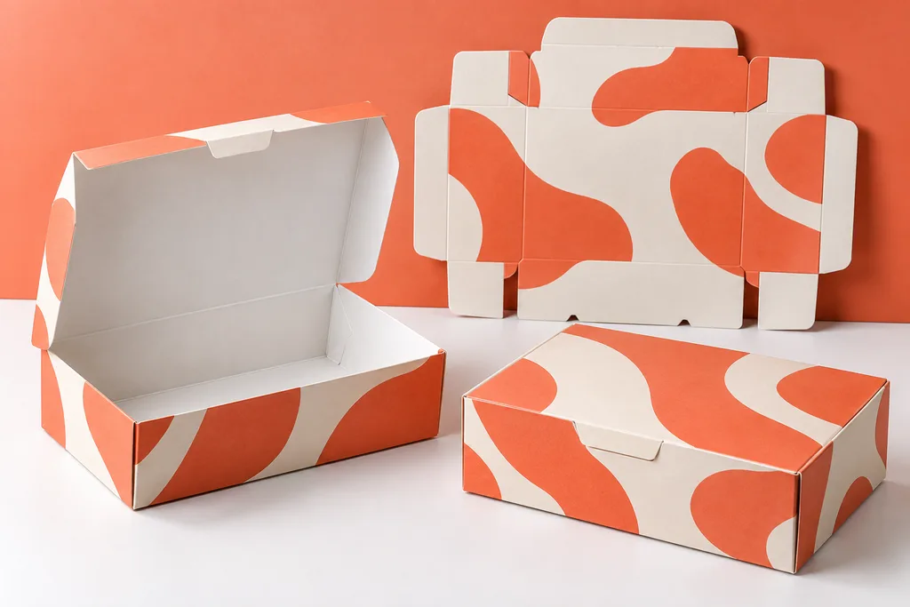 Original AI concept photograph: packaging deli carton