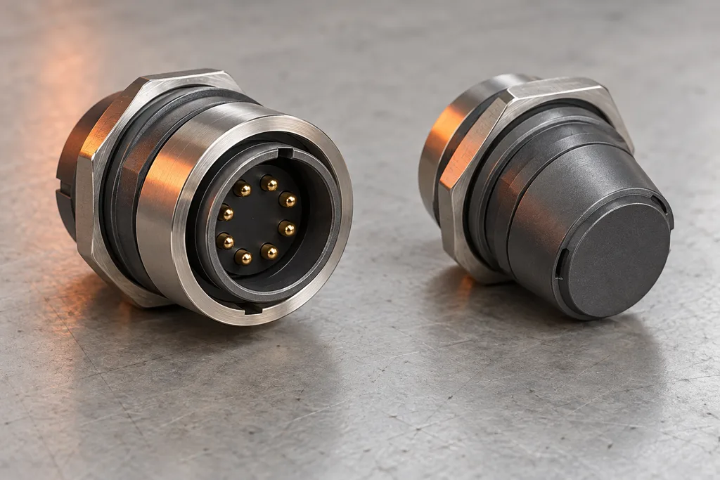 Original AI appearance concept: connector panel circular; not a verified product