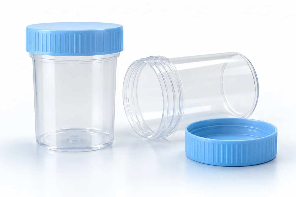 Original AI appearance concept: medical sample cup; not a verified product